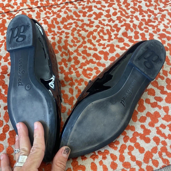 Black patent leather Paul green pointed loafers - Picture 3 of 6